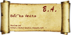 Bóka Anita névjegykártya